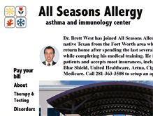 Tablet Screenshot of allseasonsallergy.com